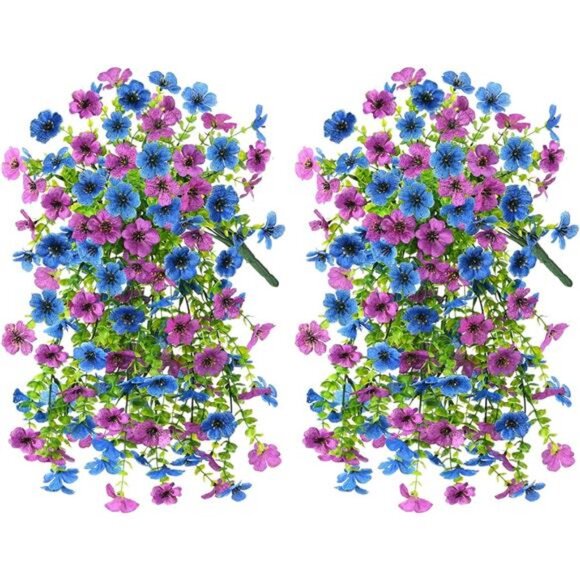 2Pcs Artificial Flowers for Outdoor UV Resistant Artificial Plants Easy Assembly - Picture 3 of 8